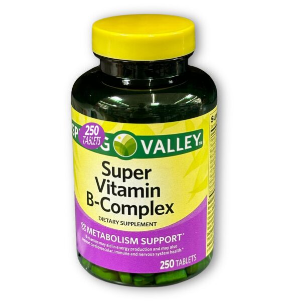 Vista superior Super B Complex Spring Valley tabletas