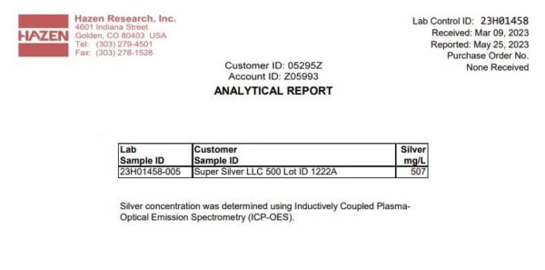 Version 1.0.0 Vista general de plata coloidal Super Silver