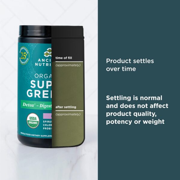 Superalimentos en polvo Ancient Nutrition SuperGreens para salud intestinal