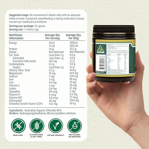 Superficie tabletas orgánicas Biogenesis chlorella