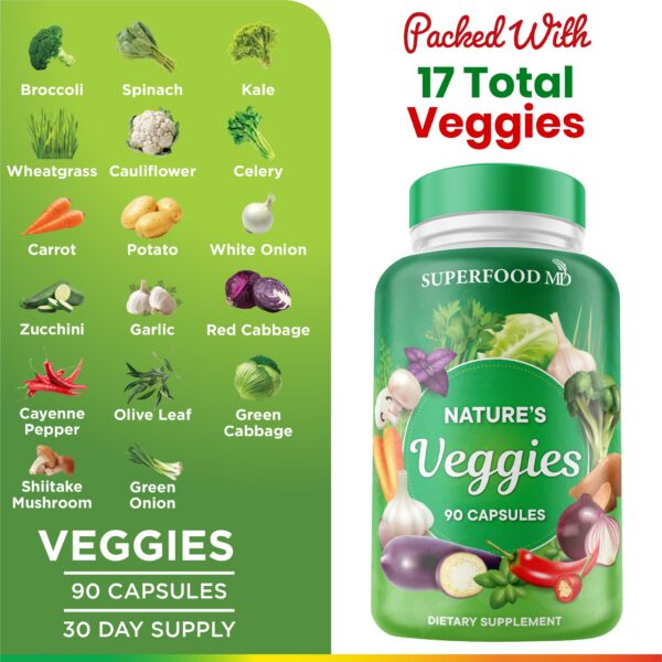Caja y botella de Superfood MD Veggies