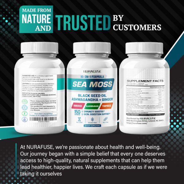 Suplemento 5 meses Nurafuse Sea Moss con hierbas naturales