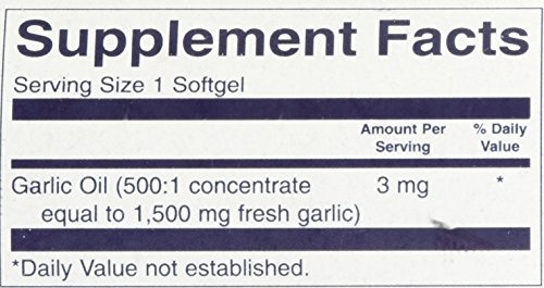 Suplemento aceite de ajo Swanson caja de 500 cápsulas blandas