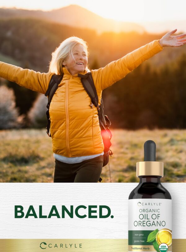 Suplemento de aceite de orégano orgánico Carlyle certificado y probado