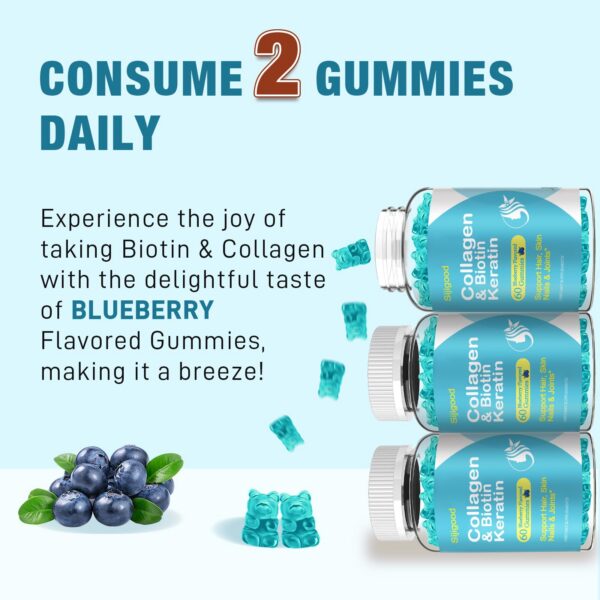 Suplemento para adultos y niños con biotina y colágeno
