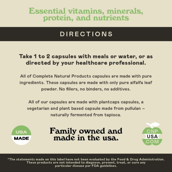 Version 1.0.0 Suplemento alfalfa natural para salud y bienestar