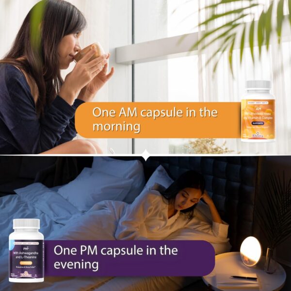 Suplemento AM PM para adultos con ingredientes naturales