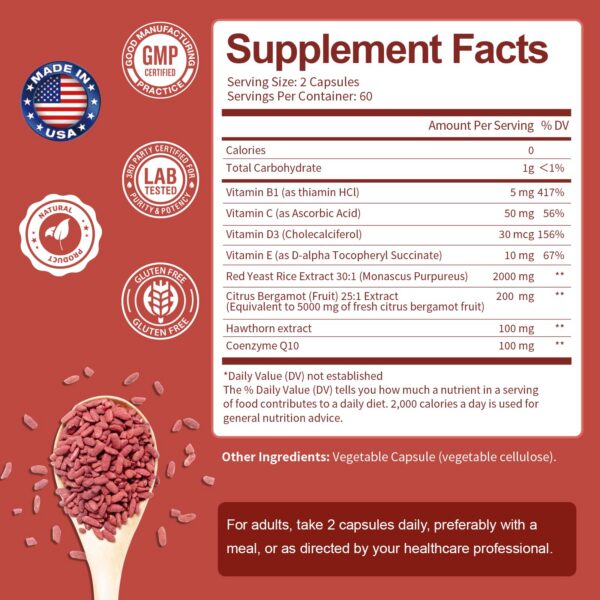 Suplemento anticoagulación natural con espino blanco y bergamota