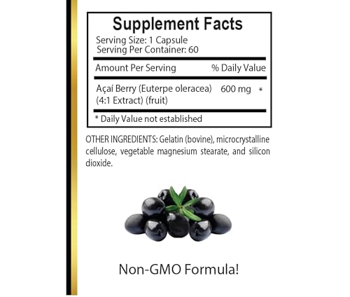 Suplemento antioxidante bayas de acai cápsulas