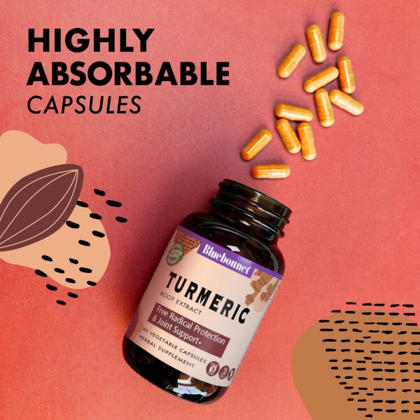 Suplemento antioxidante cápsulas veganas curcuma bluebonnet