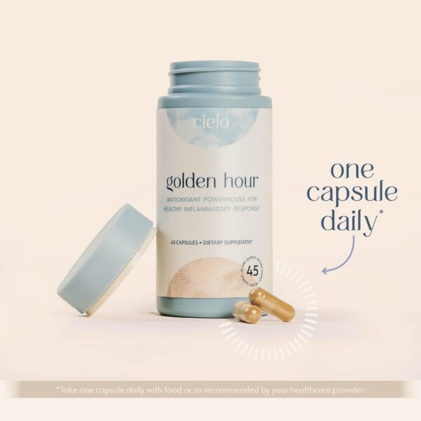 Suplemento antioxidante Golden Hour para mujeres y hombres activo