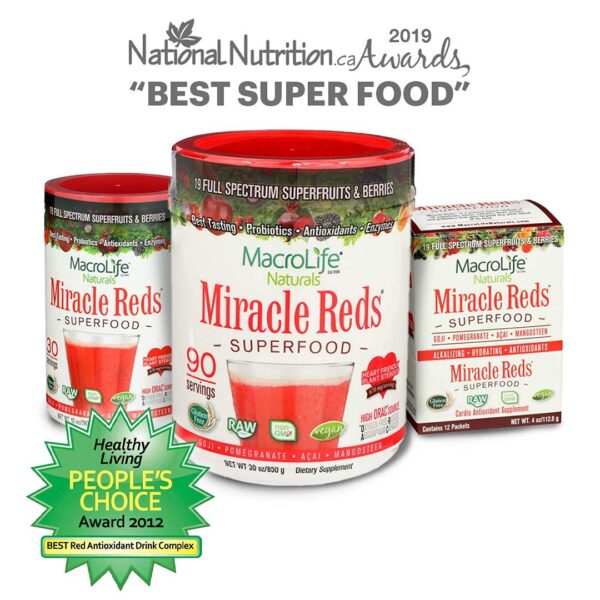 Suplemento antioxidante Miracle Reds en polvo MacroLife Naturals