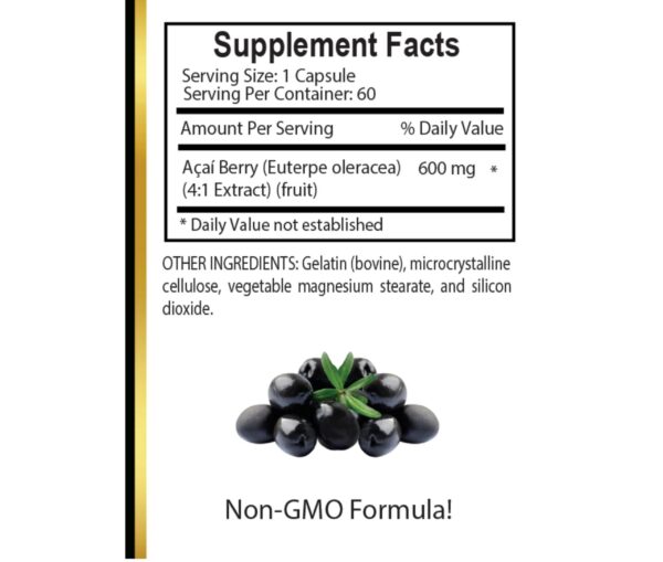 Suplemento acai natural cápsulas extracto antioxidante OLANTA