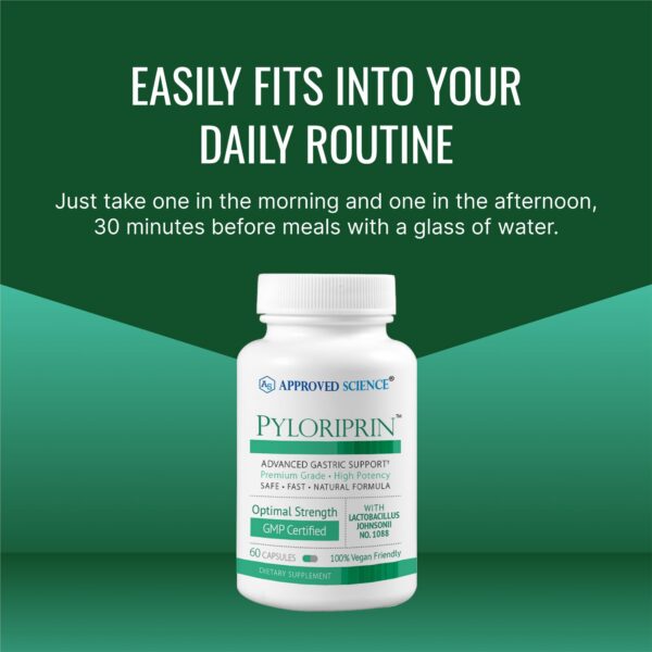 Suplemento digestivo Approved Science Pyloriprin 3 meses