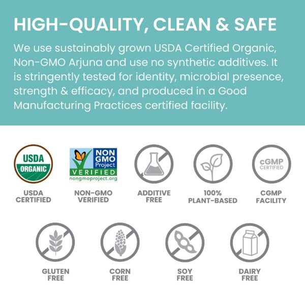 Suplemento Arjuna orgánico certificado USDA