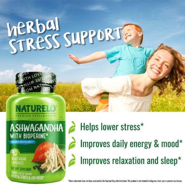 Suplemento Ashwagandha orgánico con extracto de pimienta negra