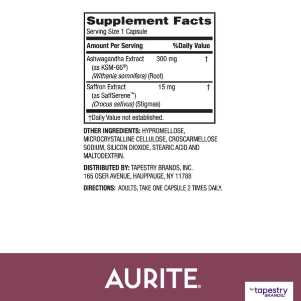 Suplemento Aurite vegano con azafrán y ashwagandha