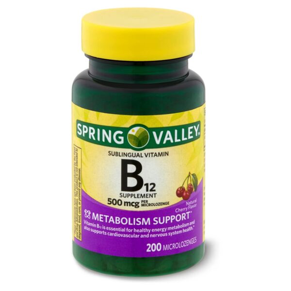 Suplemento B12 sublingual cherry sabor para energía diaria