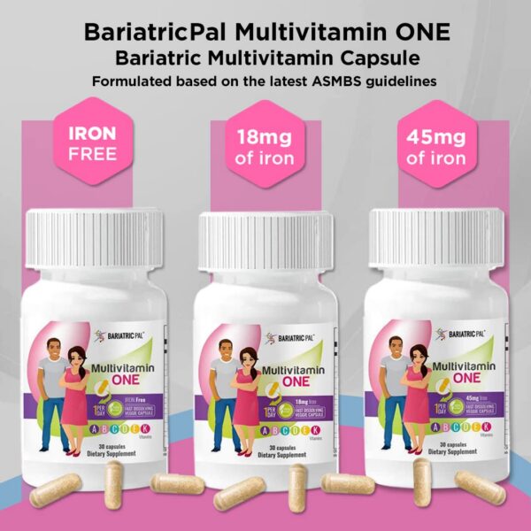 Frasco y caja de BariatricPal Multivitamin ONE