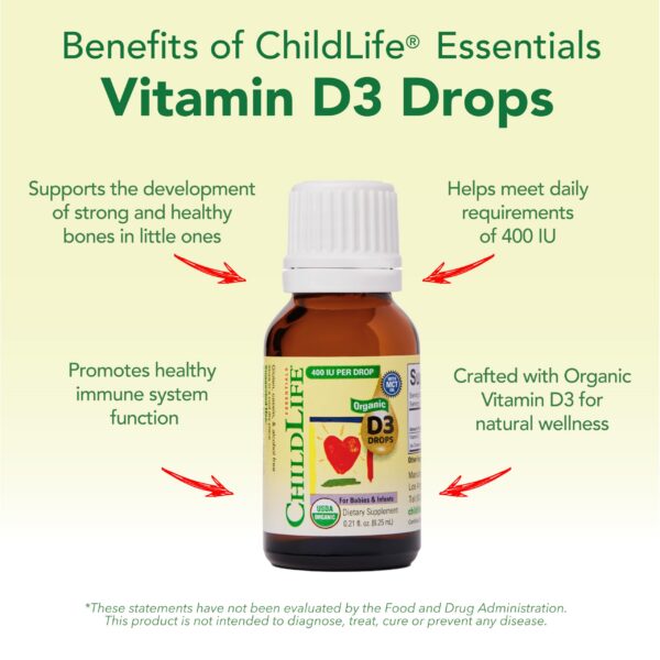 ChildLife Essentials gotas vitamina D3 apoyo inmunológico y óseo bebés
