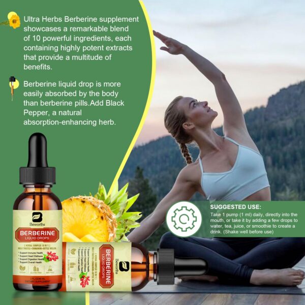 Suplemento berberina B BEWORTHS para salud digestiva e inmunidad