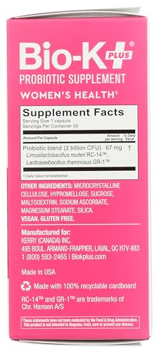 Suplemento Bio-K Plus cápsulas probióticas para mujeres