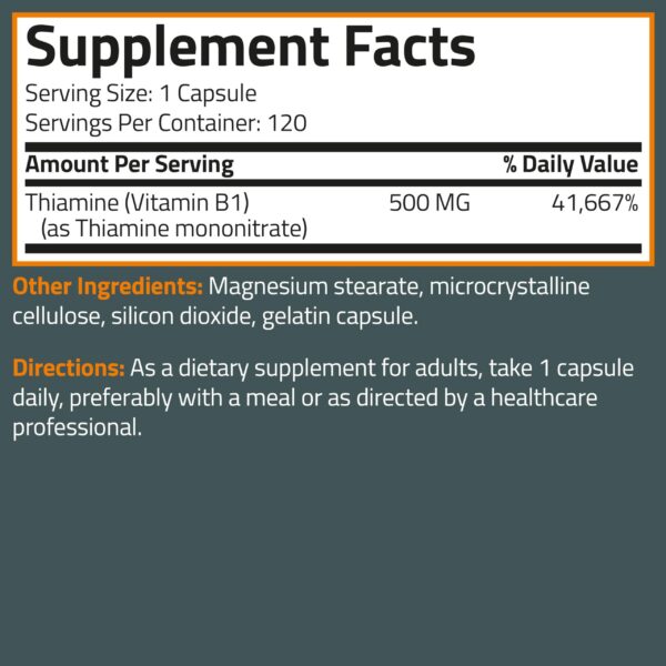 Suplemento Bronson Vitamina B1 apoyo sistema nervioso