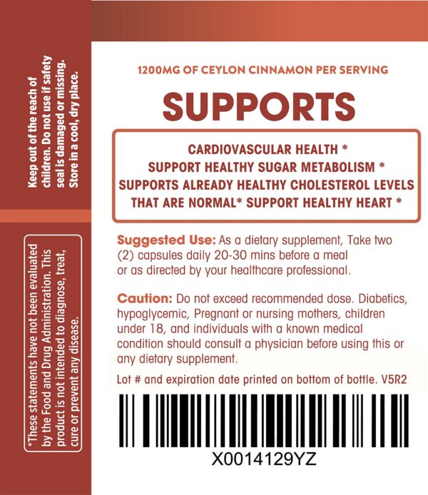 Suplemento canela de Ceylán orgánica GMP certificado