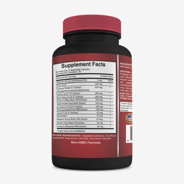 Cápsulas fórmula natural control ácido úrico y confort articular