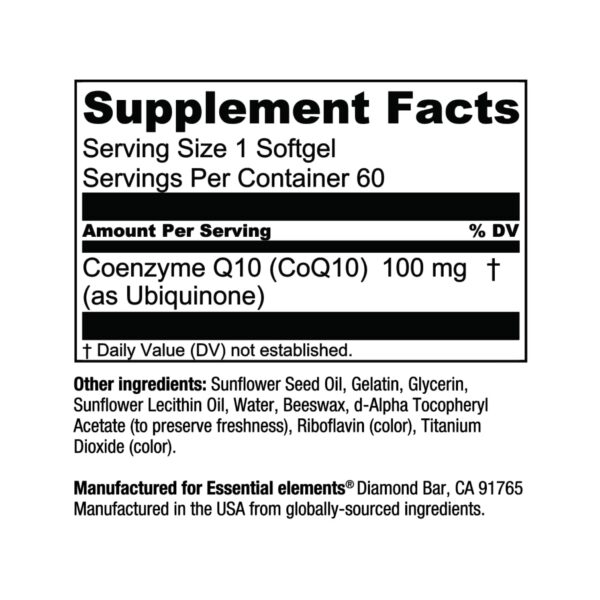 Suplemento cardiovascular y cerebral Essential Elements CoQ10