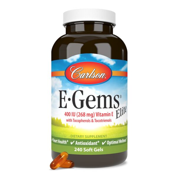 Suplemento Carlson E-Gems vitamina E 400 UI 240 cápsulas blandas