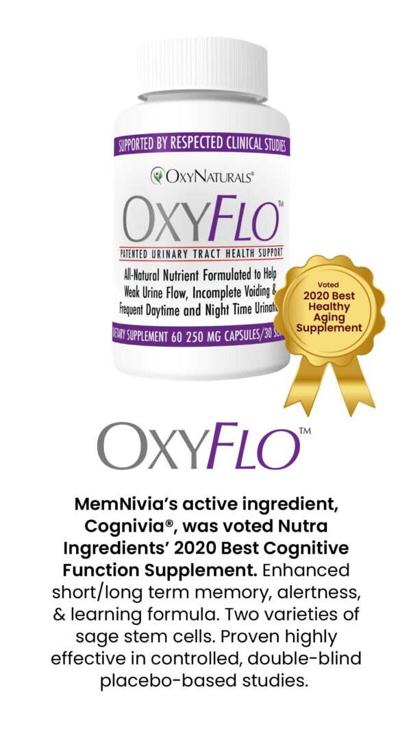 Suplemento clínico OxyFlo para reducir síntomas urinarios