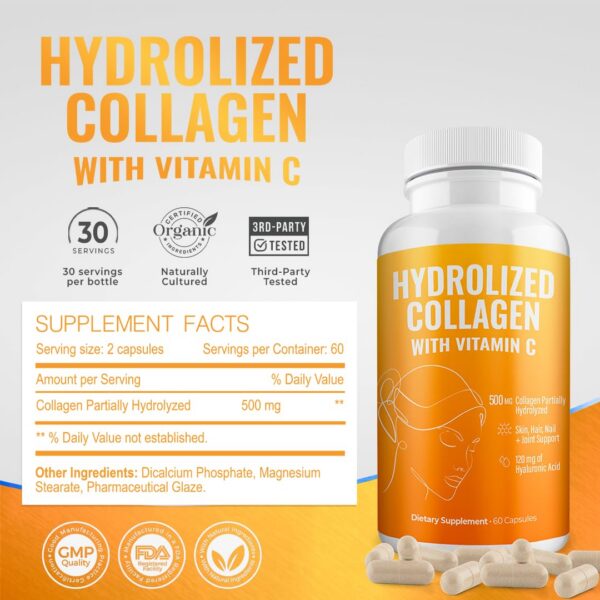 Suplemento de colágeno Aura Vitamin contenido 60 cápsulas