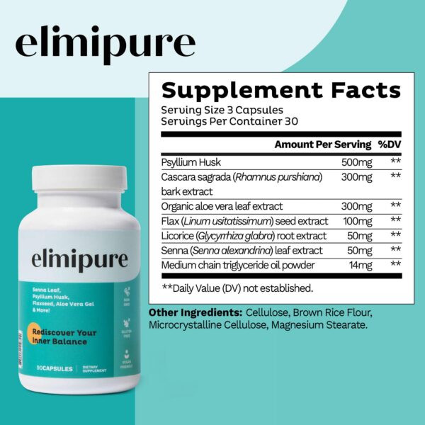 Version 1.0.0 Suplemento colon Elimipure limpieza natural y fortalecimiento intestinal