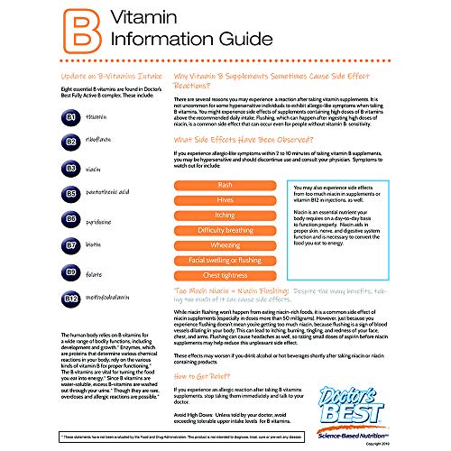 Información nutricional Doctor's Best complejo B