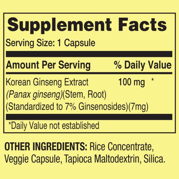 Suplemento Convergence 100 mg ginseng panax coreano