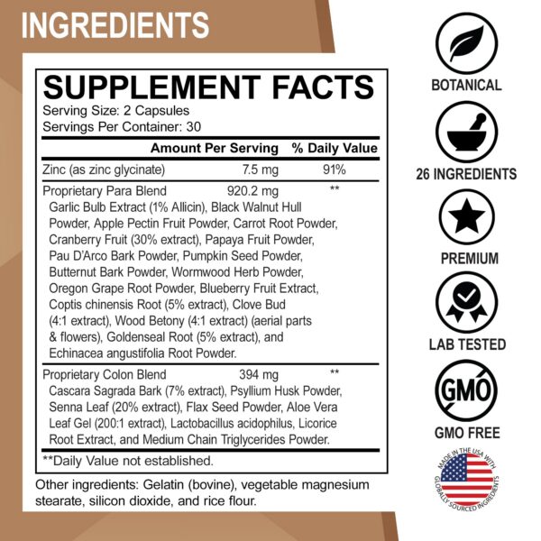 Suplemento detox para estomago y colon DR BO