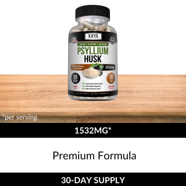 Suplemento detox Kaya Naturals psyllium 60 cápsulas