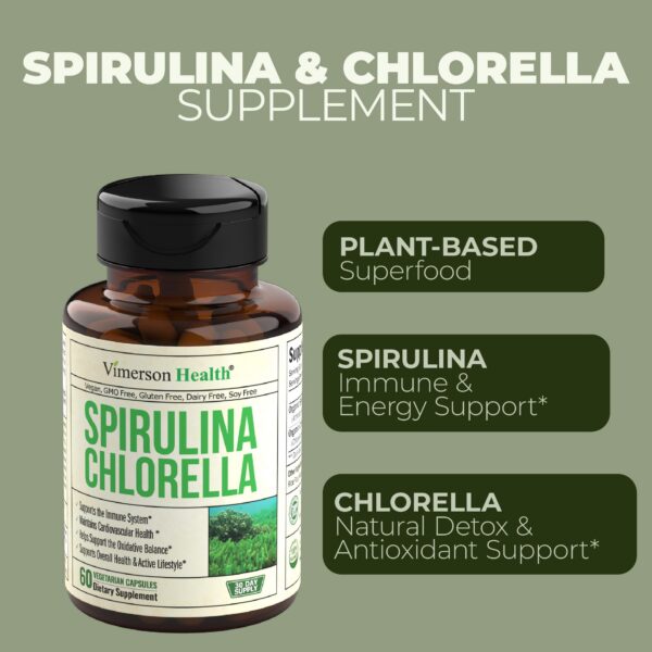 Suplemento diario de espirulina y chlorella orgánico
