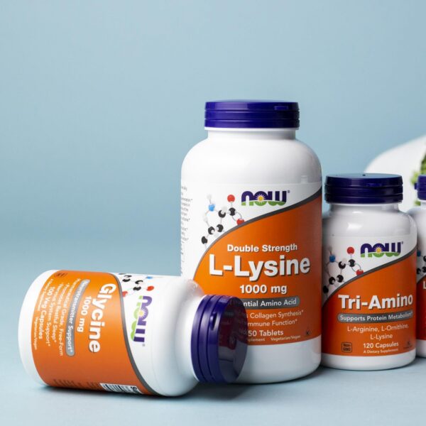 Suplemento dietético NOW Foods glicina para salud neurológica