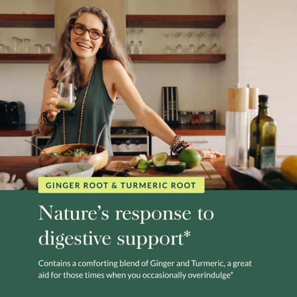 Version 1.0.0 Suplemento digestivo Gaia Herbs Ginger Supreme envase trasero