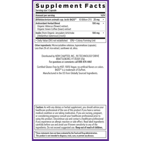 Suplemento digestivo New Chapter Daily Dual Biotic vegano