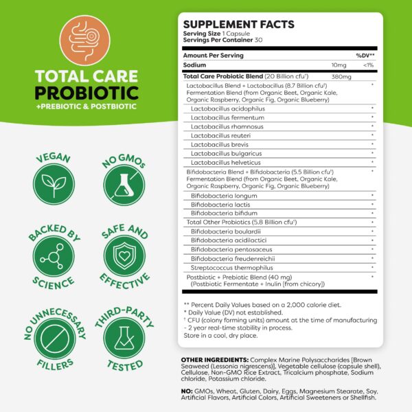 Suplemento digestivo Probulin vegano 20 mil millones cfu