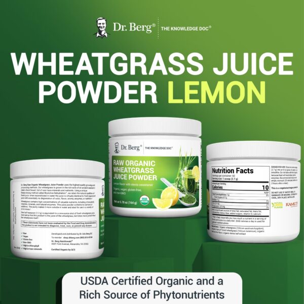 Suplemento Dr Berg polvo verde orgánico certificado USDA y non-GMO
