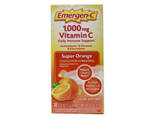 Suplemento Emergen-C vitaminico sabor naranja paquete 90 unidades