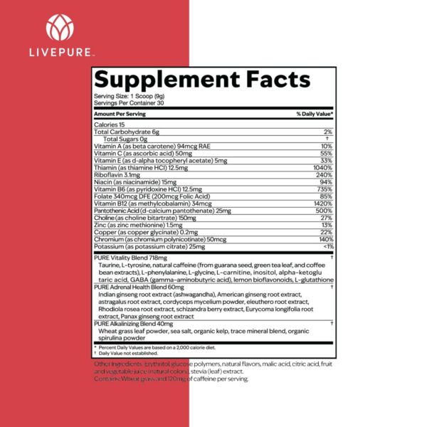 Suplemento energético sin azúcar sabor sandía PURE Energy