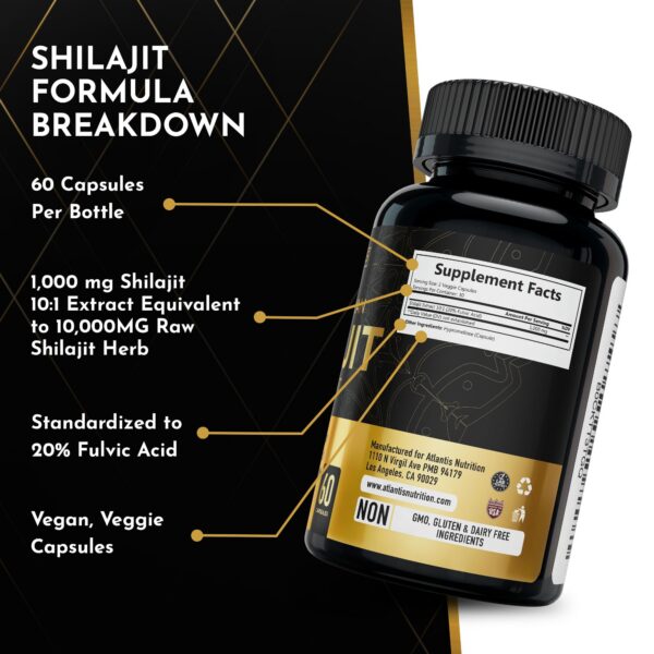Suplemento para energía y desintoxicación hecho en USA con shilajit