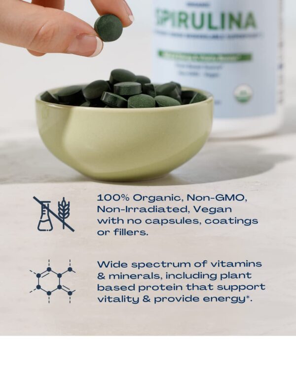 Suplemento espirulina BioOptimal orgánico tabletas