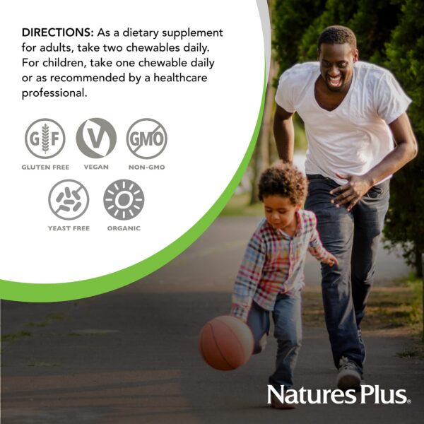 Suplemento familiar Natures Plus masticable vegano sin gluten