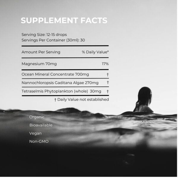 Suplemento farmacéutico Oceans Alive clorofila microalgas puro